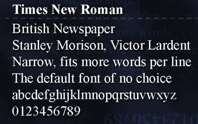Times New Roman Font
